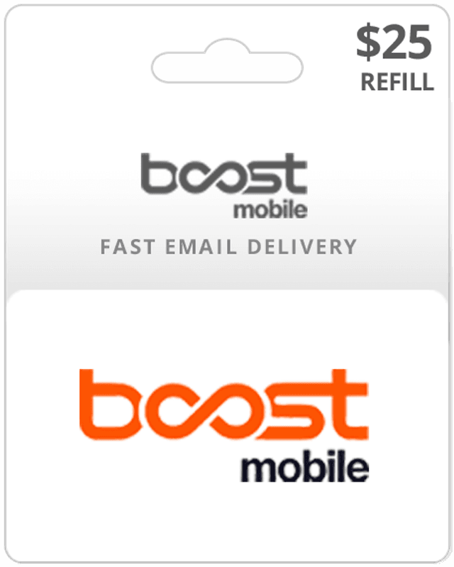 $25 Boost Mobile Prepaid Gift Card