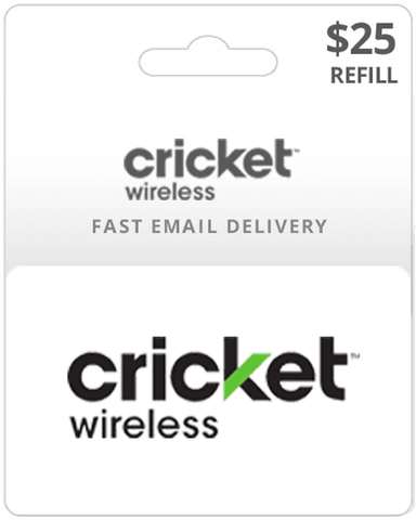 $25 Cricket Wireless Prepaid Gift Card